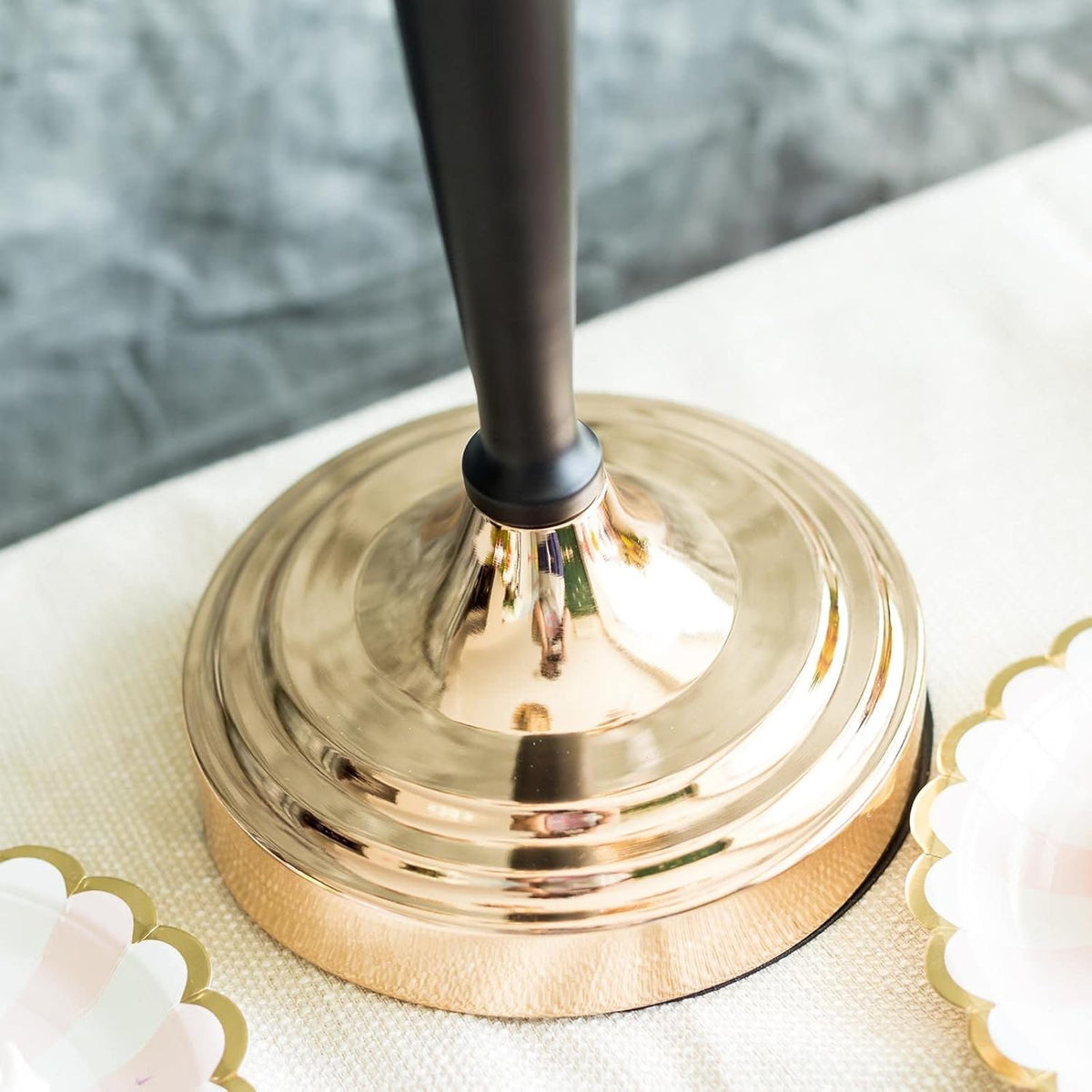 25 Matte Black/Gold Metal Tealight Candle Holder S420158