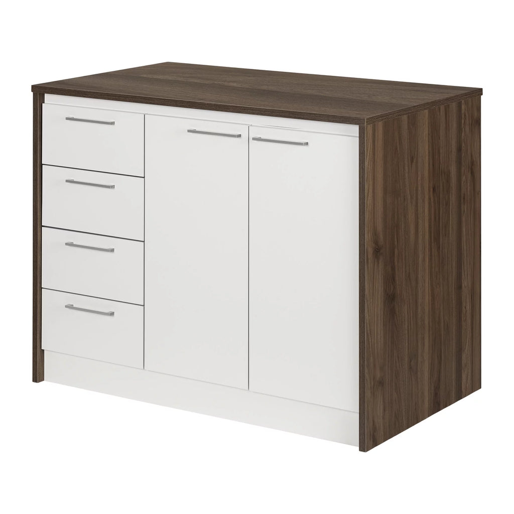 Natural Walnut and White Kitchen Island N7006
