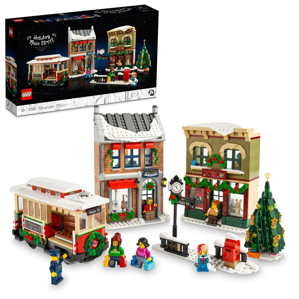 Building Set with Shops, Streetcar and 6 Minifigures F707863