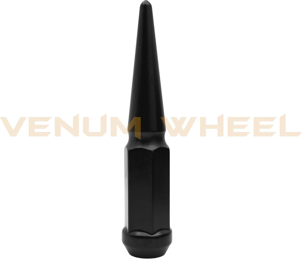20 Pc Black Solid Spike Metal Lug Nuts with 1 Key X96879
