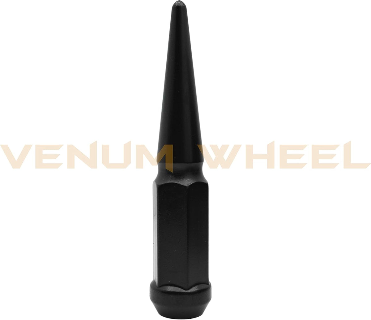 20 Pc Black Solid Spike Metal Lug Nuts with 1 Key X96879