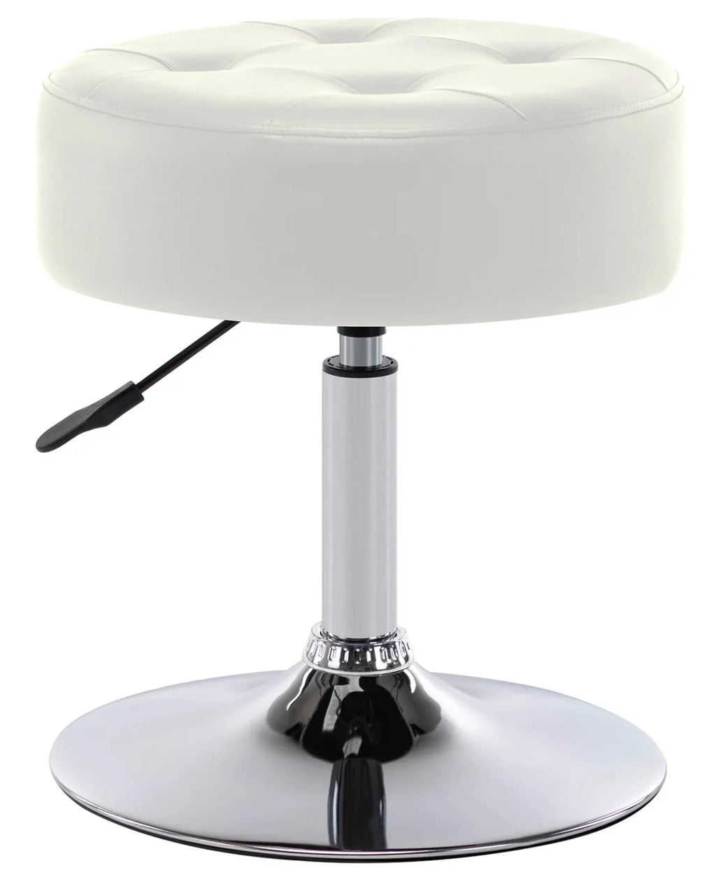 White Swivel PU Leather Vanity Stool Q354