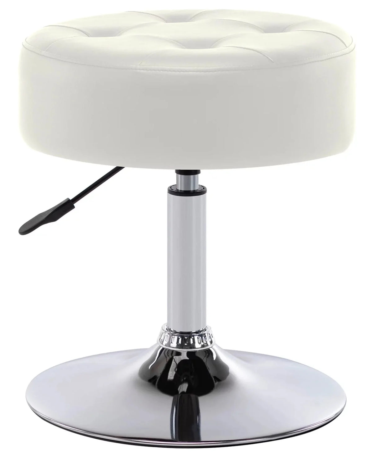 White Swivel PU Leather Vanity Stool Q354