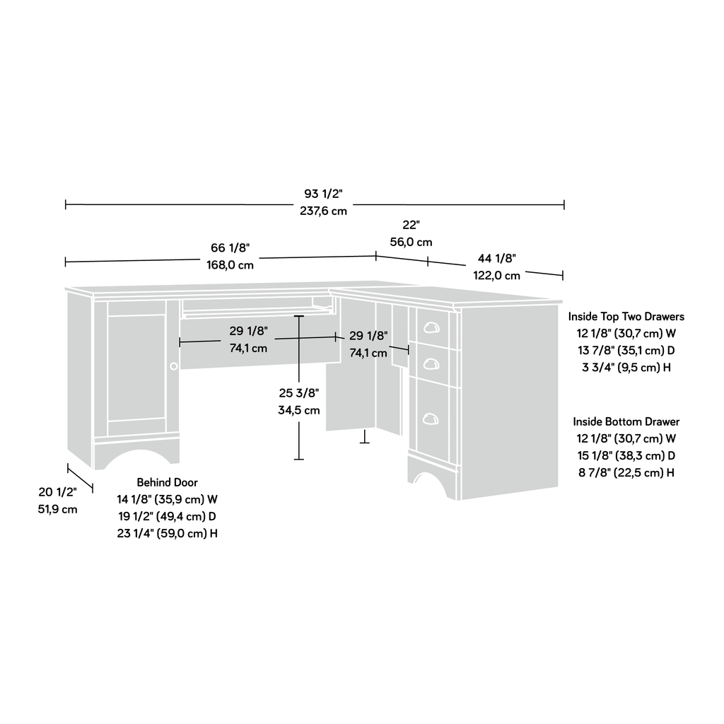 L Shaped Computer Desk with Storage Z1717