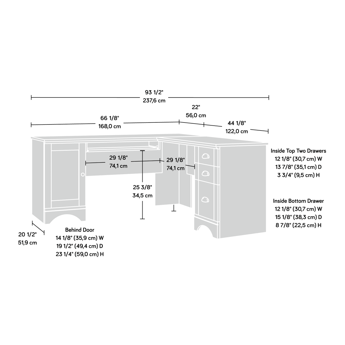 L Shaped Computer Desk with Storage Z1717