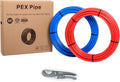 Blue & Red 1/2 inch 2 Rolls x75 ft (150 ft) Pex-b Pipe/Tubing with Pipe Cutter M73525