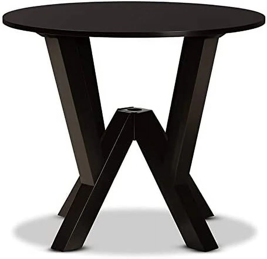 Dark Brown Round Wood Dining Table R747015
