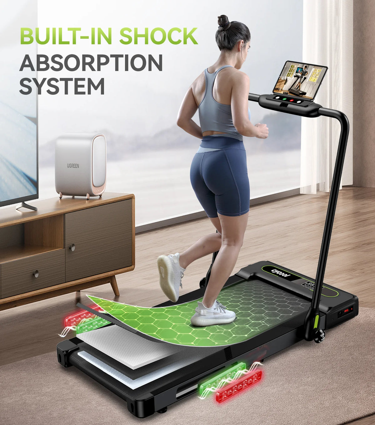 2.5HP Folding Electric Treadmill with Display Screen R875