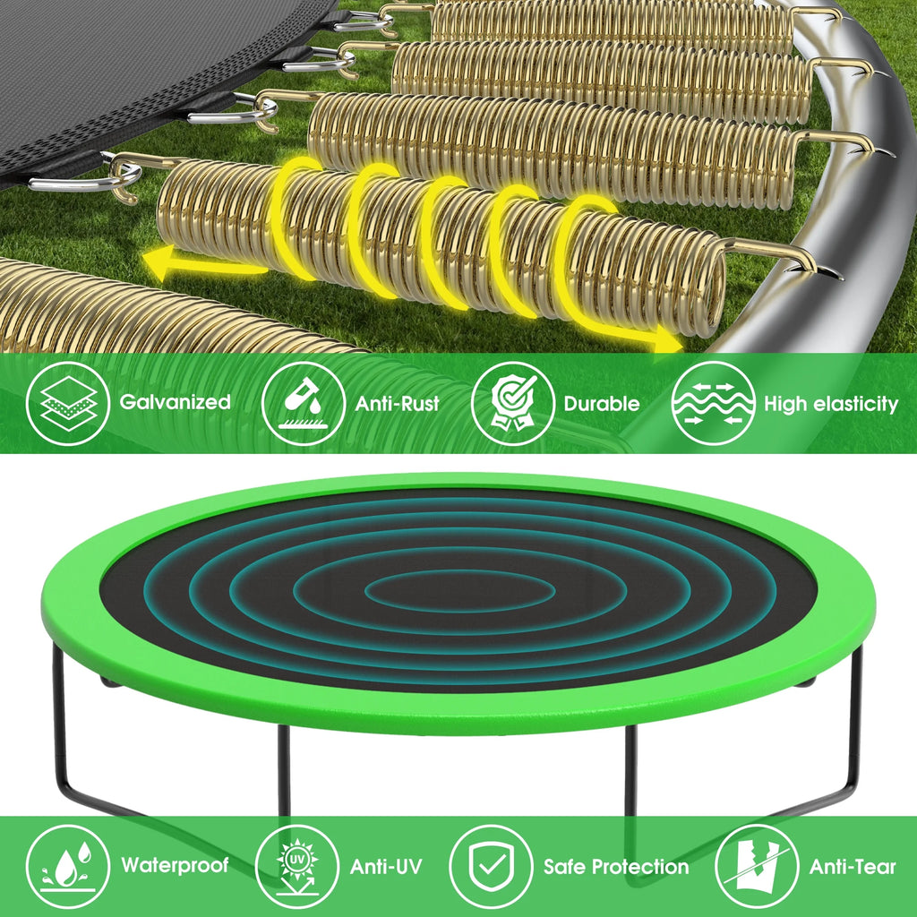 12FT Round Outdoor Trampoline with Enclosure Net Z22771