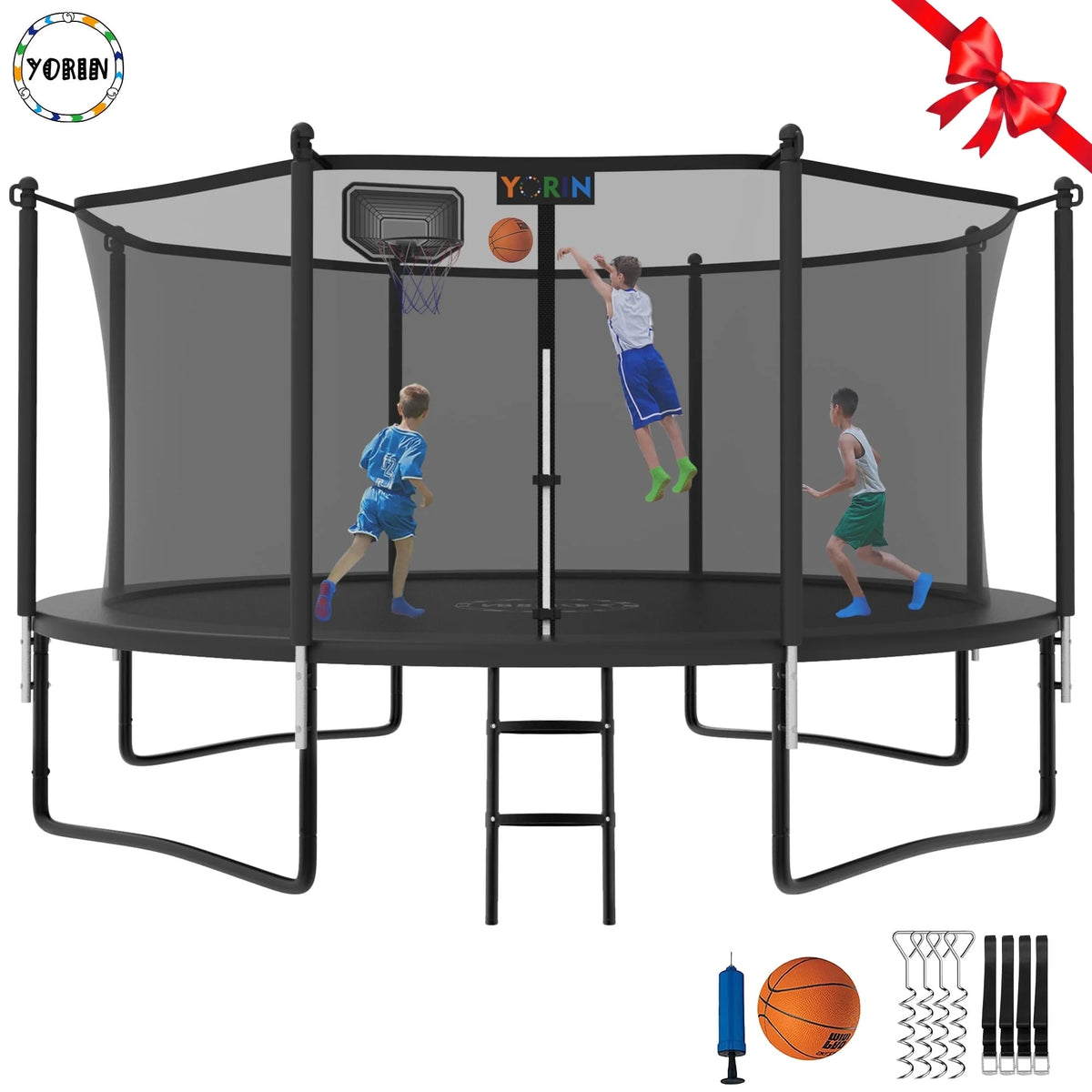 12FT Round Outdoor Trampoline with Enclosure Net Z22771