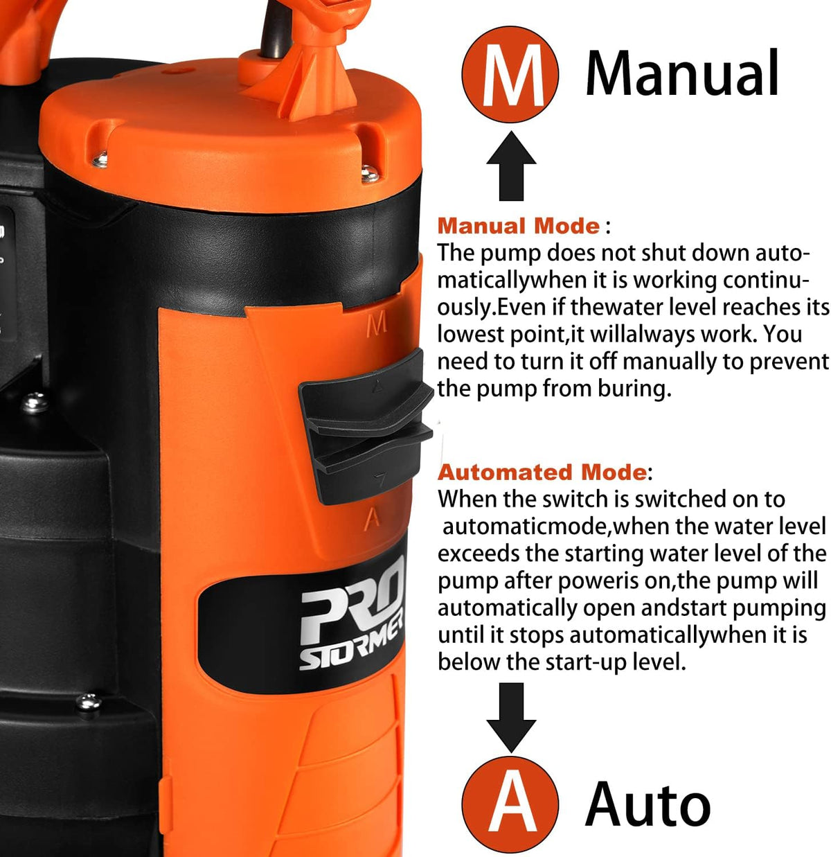 Submersible Clean/Dirty Water Pump with Float Switch, Pack of 2 E517
