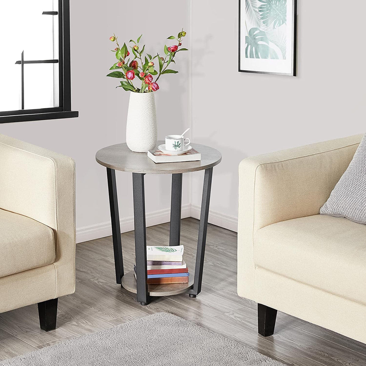 Round 2 Tier Side Table with Storage J252126