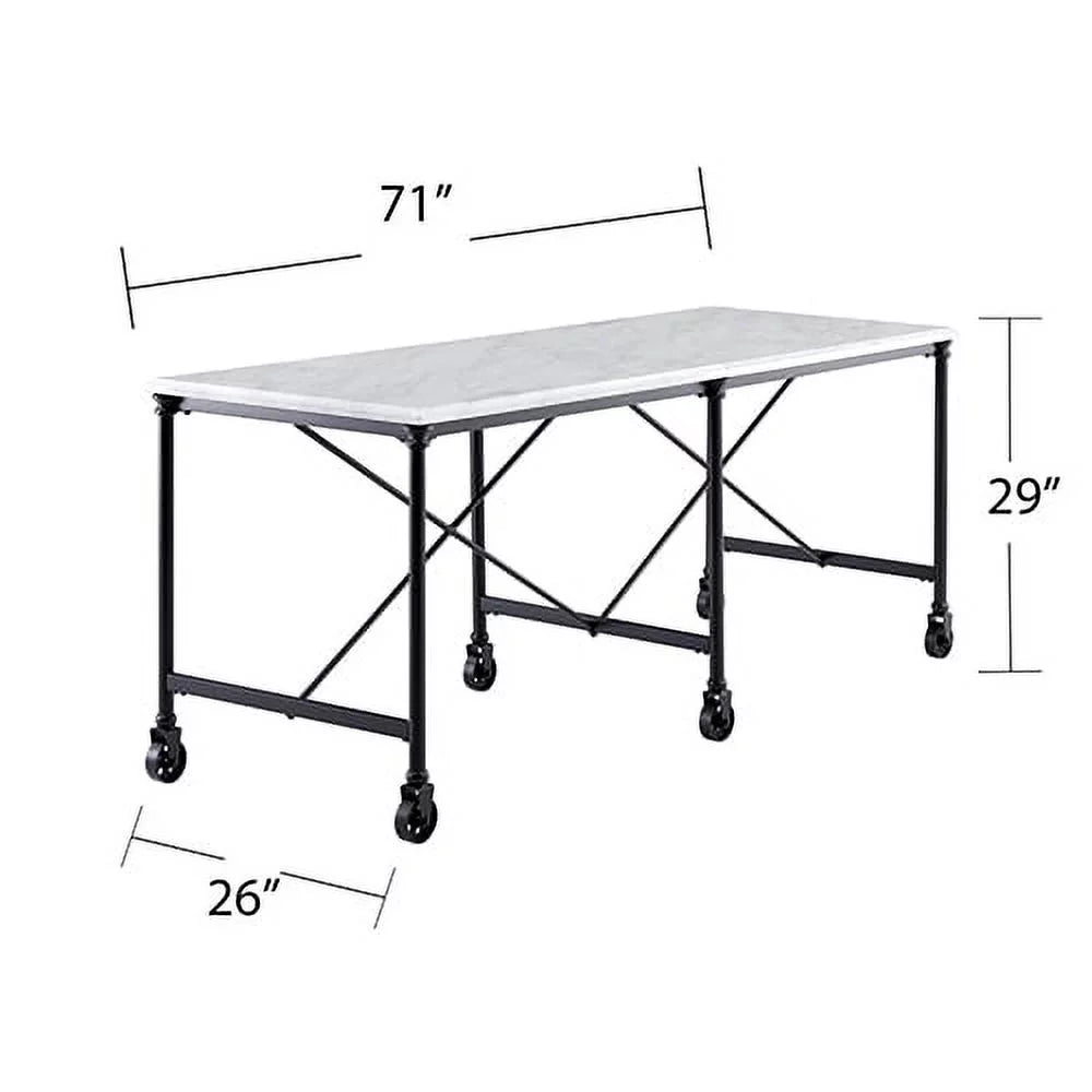 Faux Stone Rolling Kitchen Island L9090