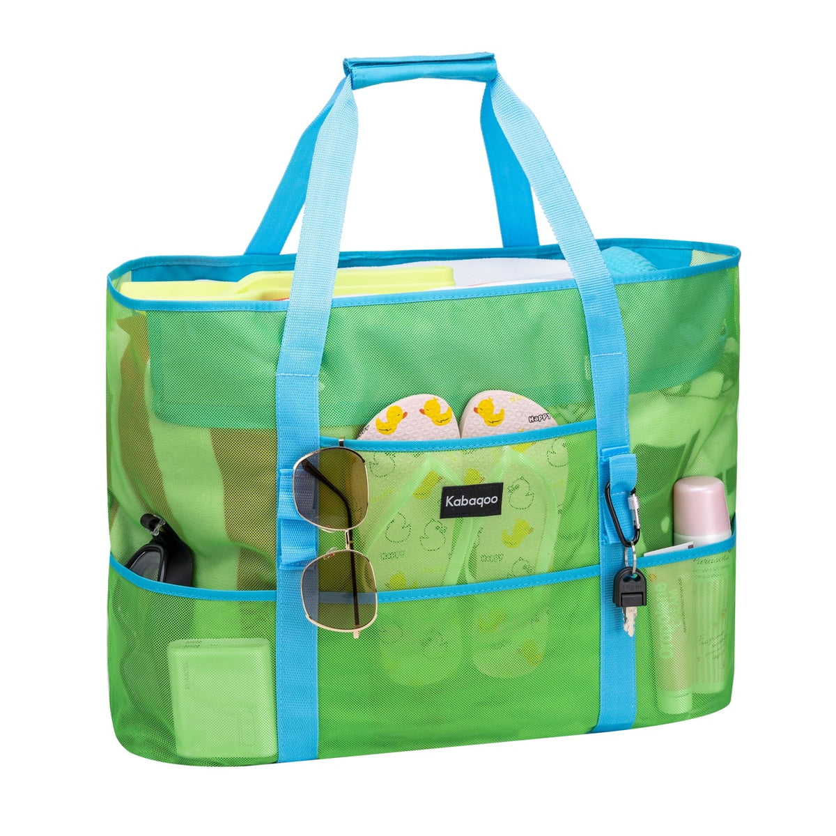 Orange Mesh Tote Bag with Zip and Pocket B1513
