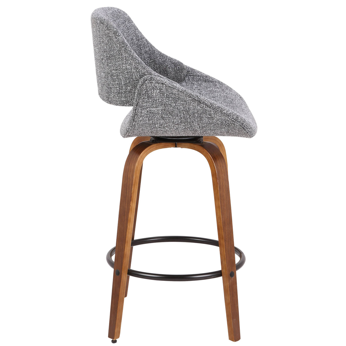 Walnut and Grey Noise Fabric Counter Stool H875050