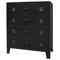 Black 4 Drawer Metal Dresser J40145
