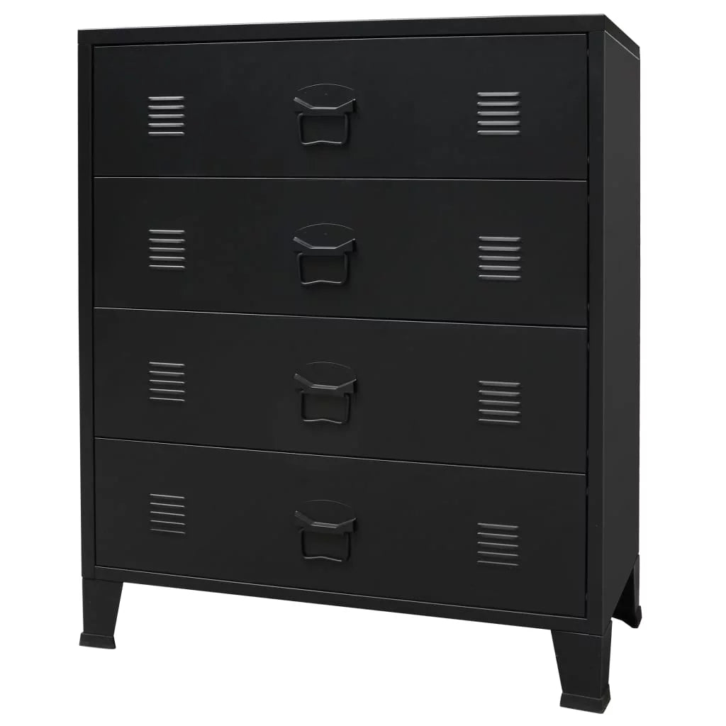 Black 4 Drawer Metal Dresser J40145