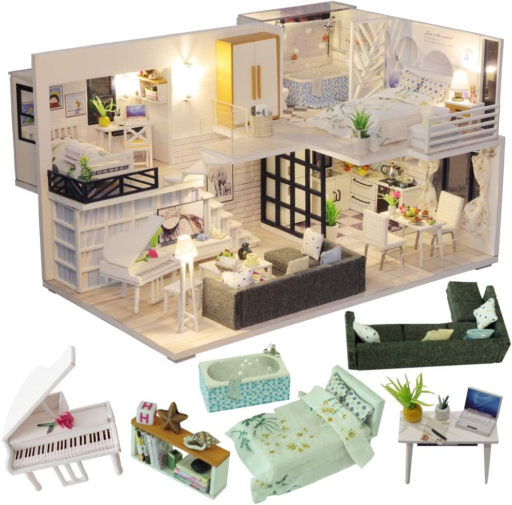 DIY Dollhouse Kit with Furniture, 1:24 Scale J63077