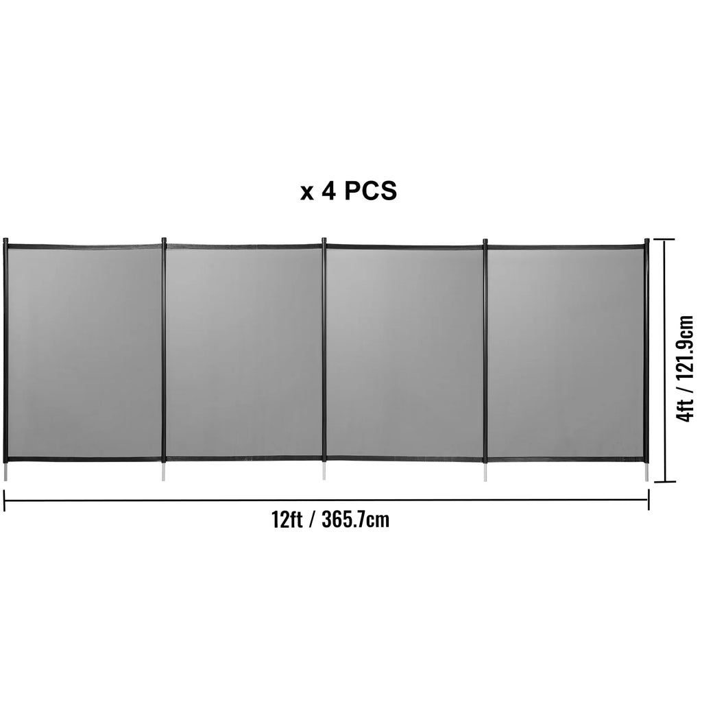 Black 4 x 48 ft Removable Pool Fence Mesh H3699