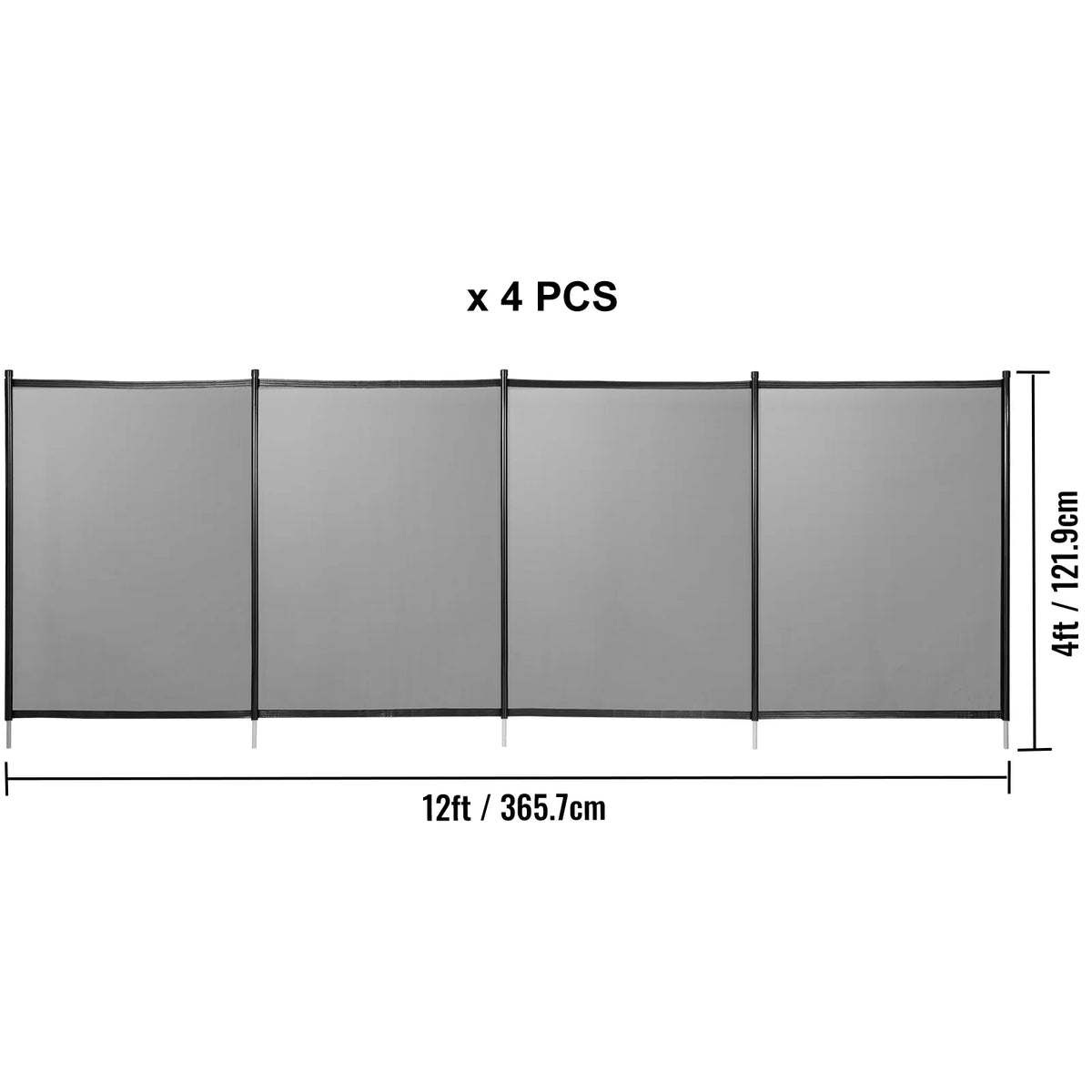 Black 4 x 48 ft Removable Pool Fence Mesh H3699