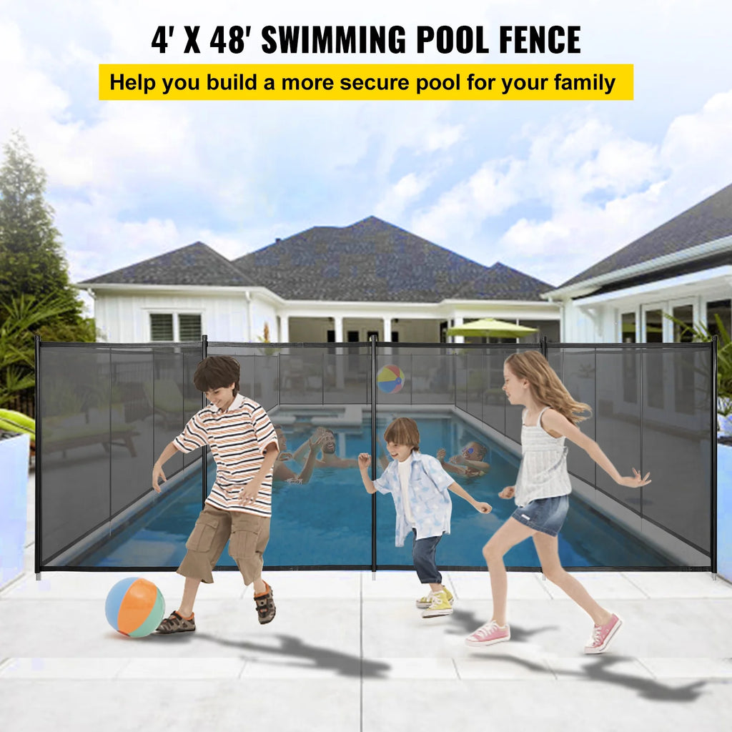 Black 4 x 48 ft Removable Pool Fence Mesh H3699
