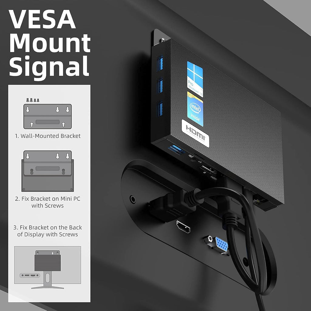 Fanless Mini PC Window11 Pro Celeron J4125 8GB/128GB Small Desktop Computer S776379
