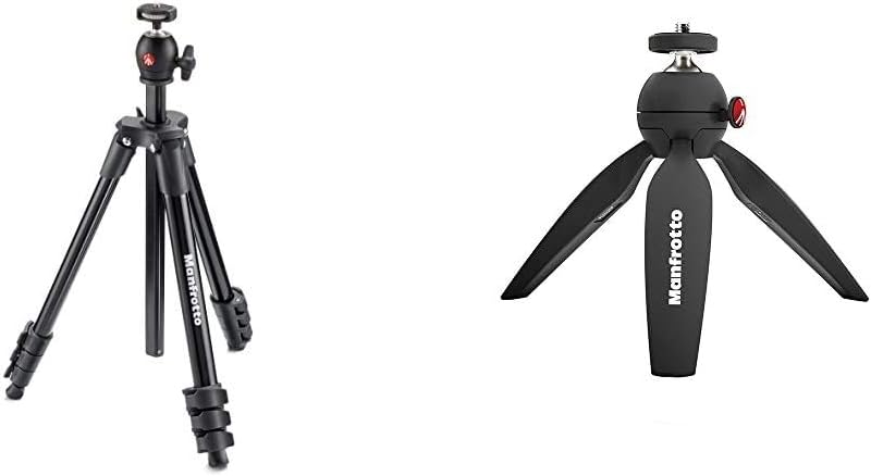 Compact Light Aluminum 4-Section Tripod Kit with Ball Head, Black, Pack of 2 E25409