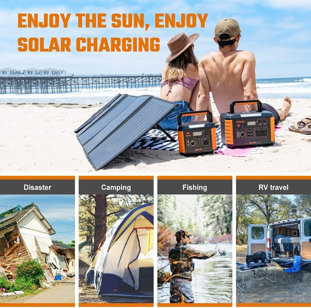 120W Foldable Solar Panel with 2 USB Ports & 18V DC Output P936879