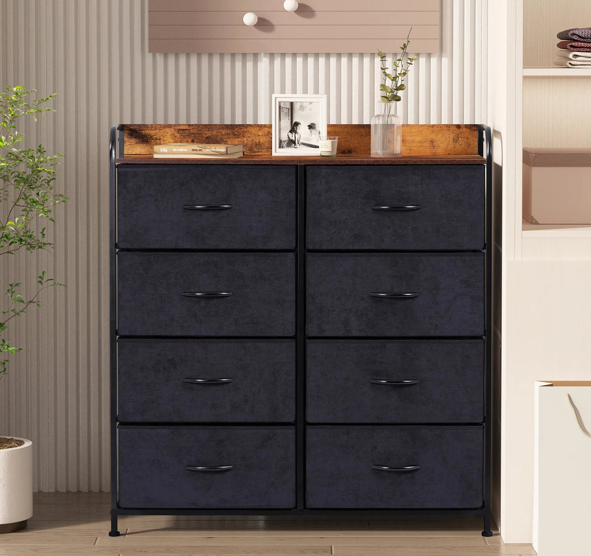 8 Drawer Dresser with Rustic Finish Q99549