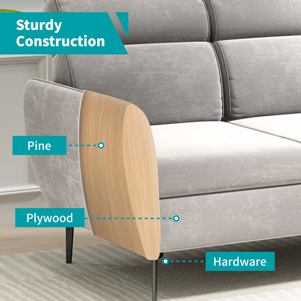 Linen Fabric L-shaped Sectional Sofa Q33908