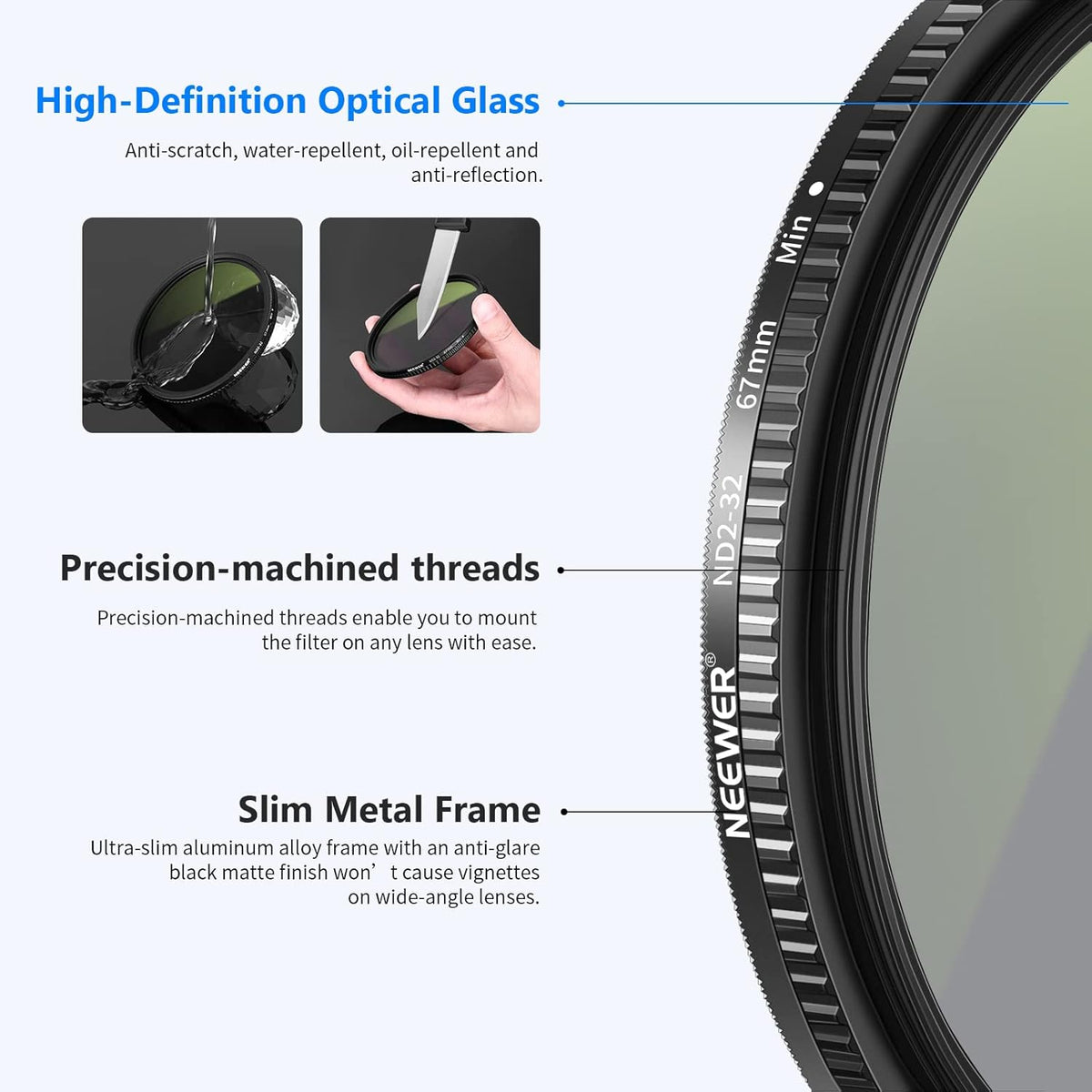 67mm Variable Fader ND Filter ND2 to ND32 (1-5 Stop) Z28525