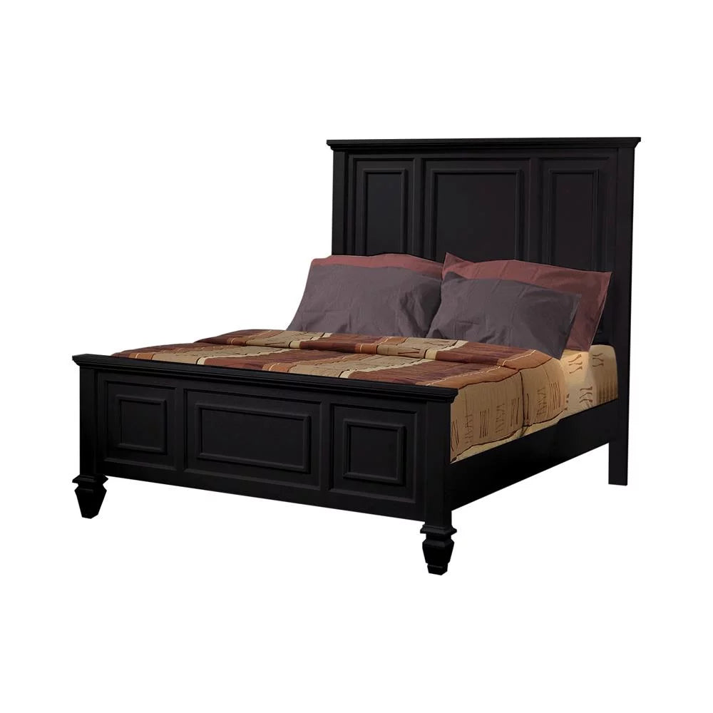 Queen Panel Bed with High Headboard Black C583021