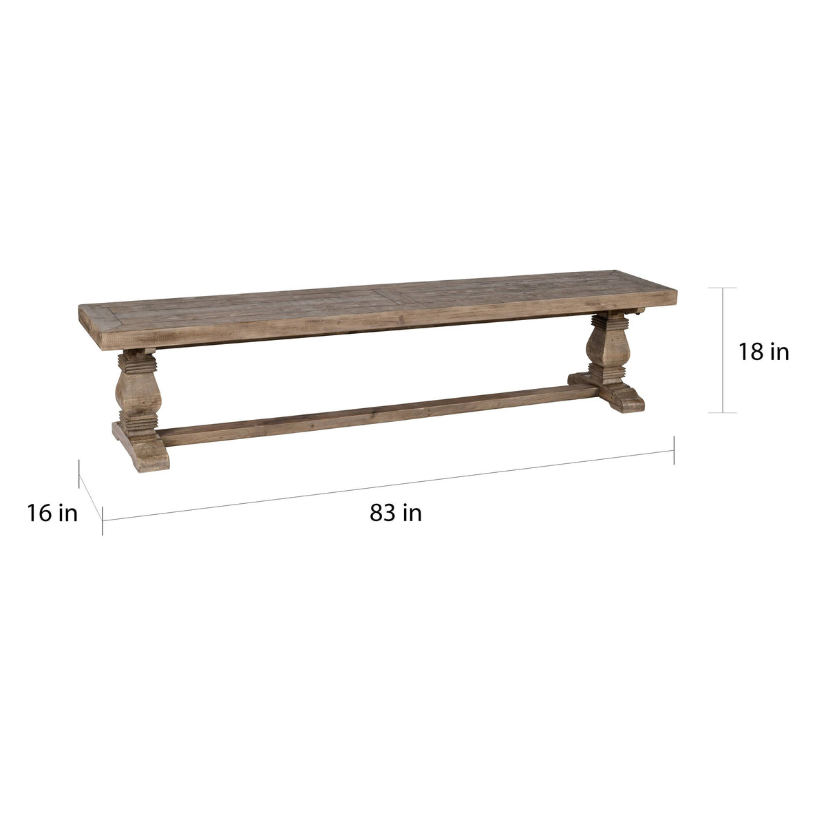 Reclaimed Pine 83 inch Bench F53479