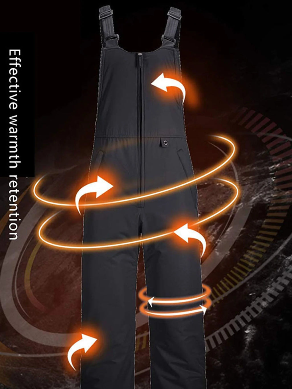 Waterproof Insulated Ski Bibs Overalls with Pockets Z65426