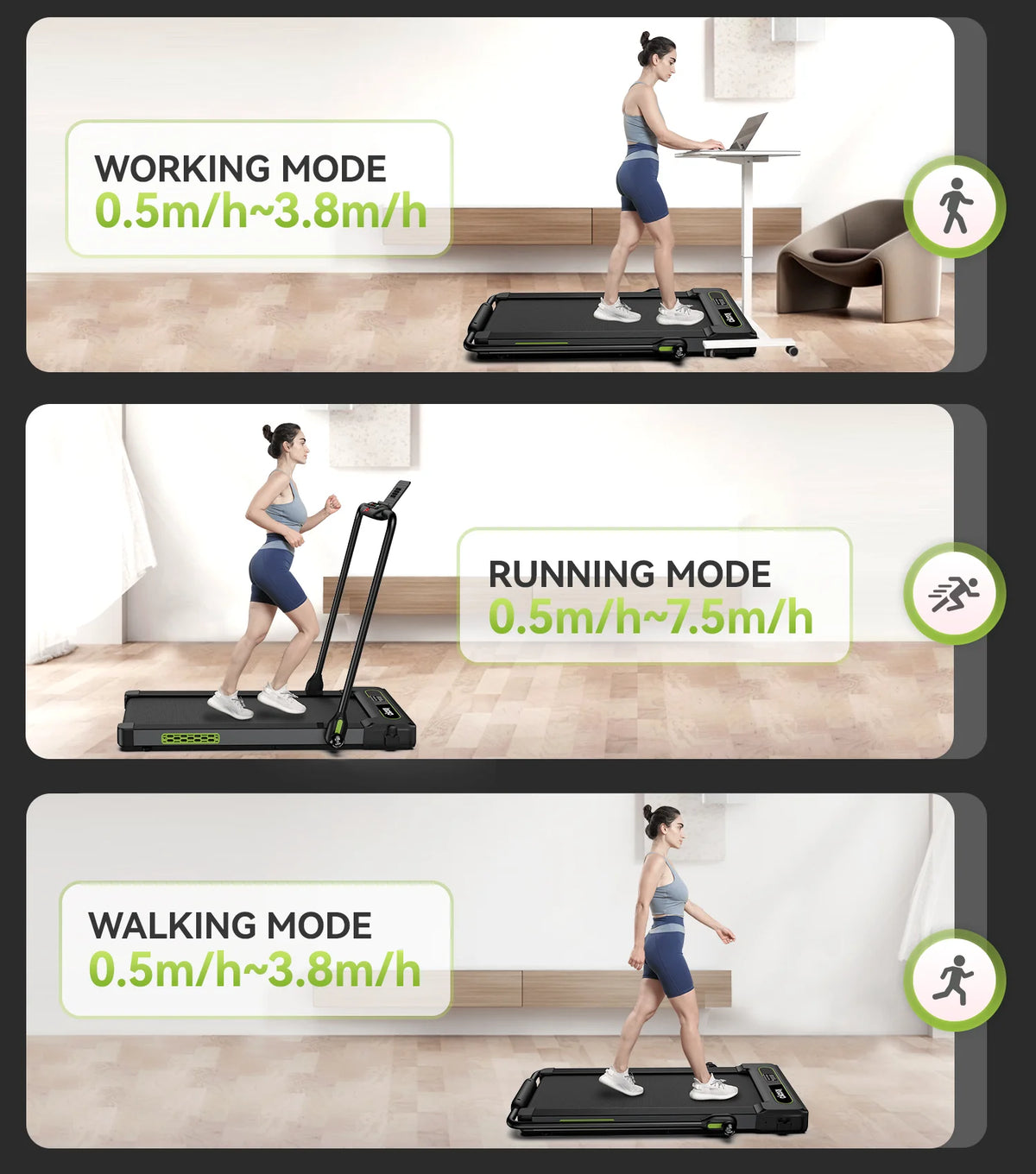 2.5HP Folding Electric Treadmill with Display Screen R875