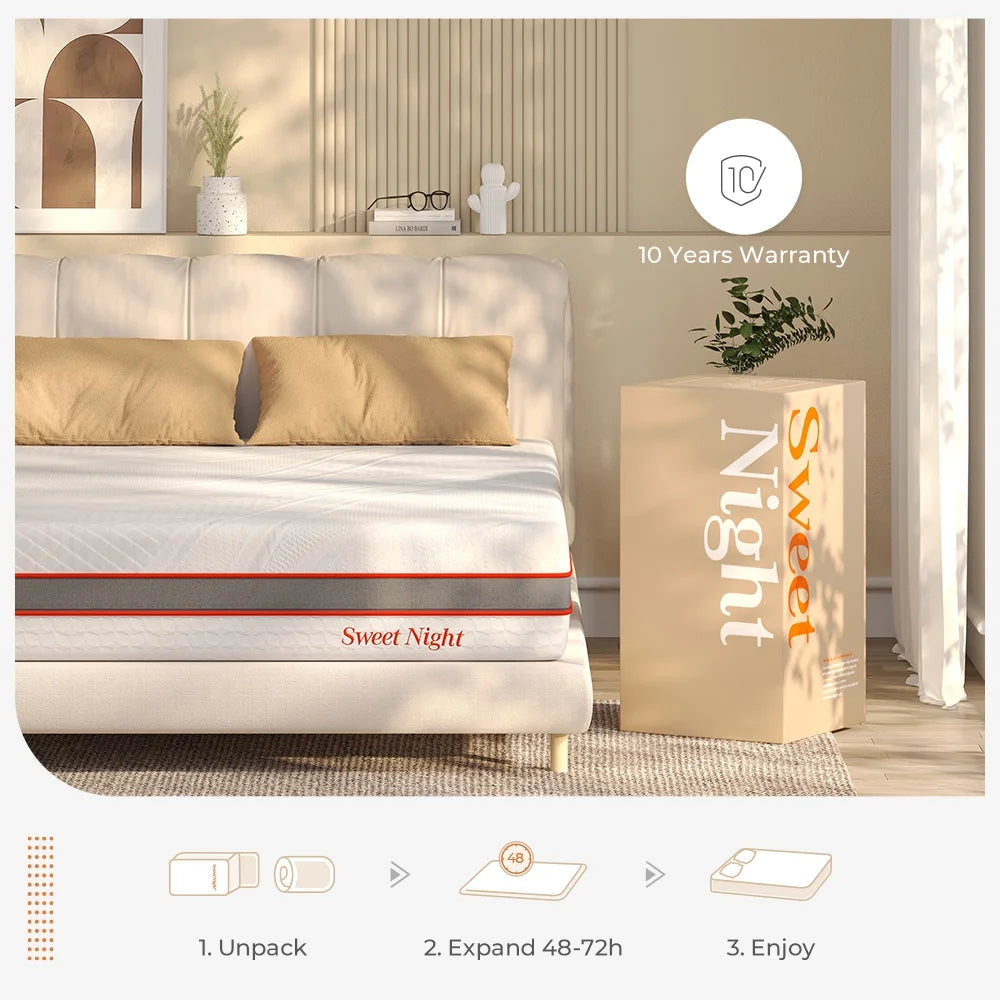Queen Size Gel Memory Foam Mattress V724590