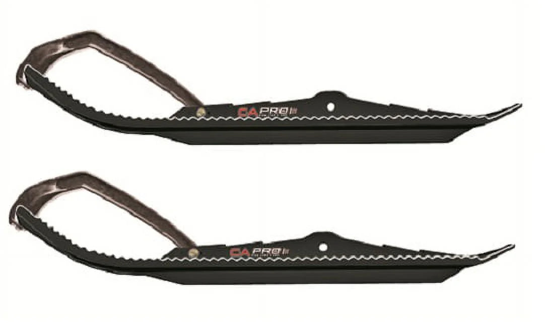 Black Snowmobile Skis with 6" Round Bars Complete Kit Z38292