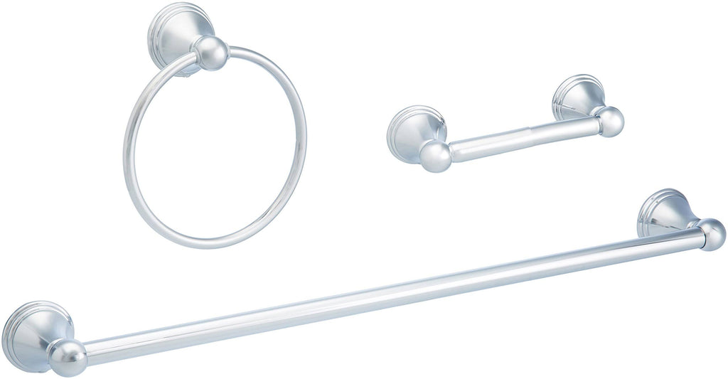 Polished Chrome 3 Piece Bathroom Hardware Set G8252