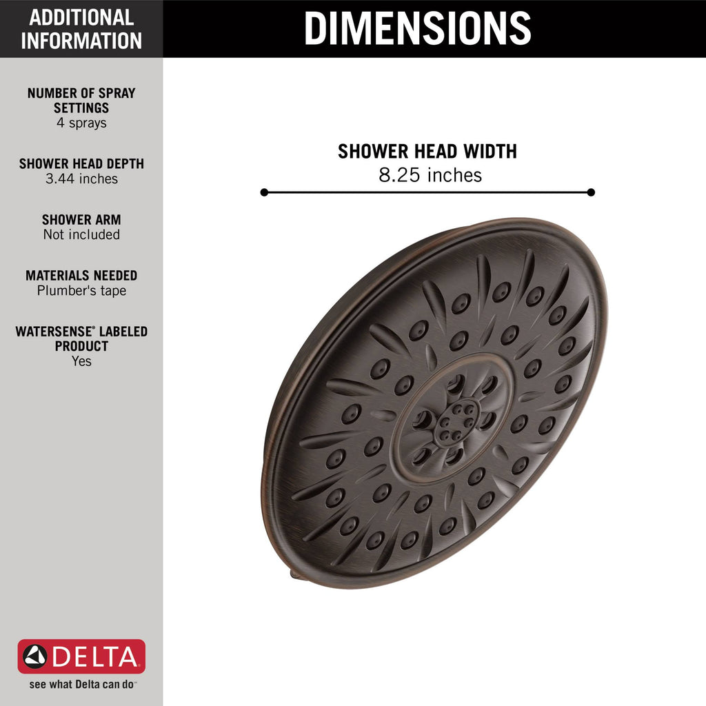 Bronze 4-Setting Shower Head H722