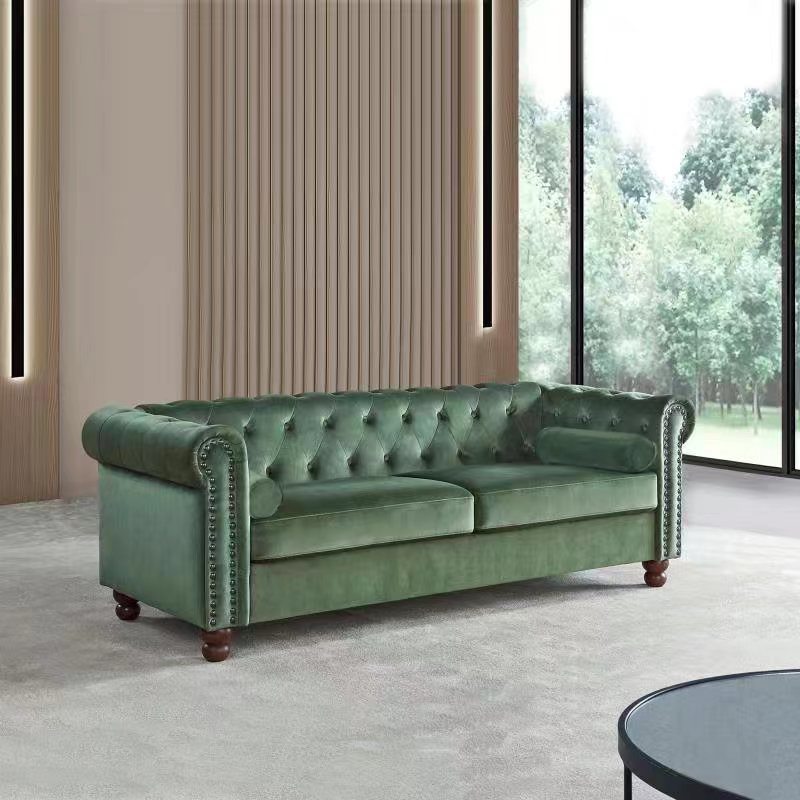 Large Green Velvet Sofa A178329