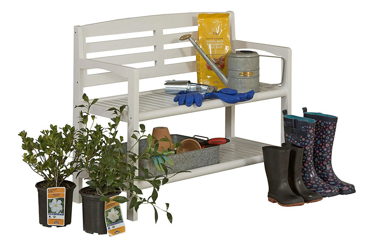 Solid Birch Wood Bench with Back F70392