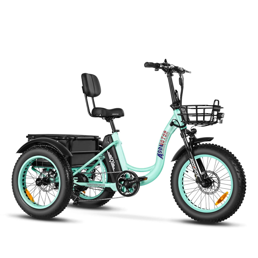 Step-Thru Fat Tire Electric Trike with Basket, 750W 48V 20Ah Black X379742
