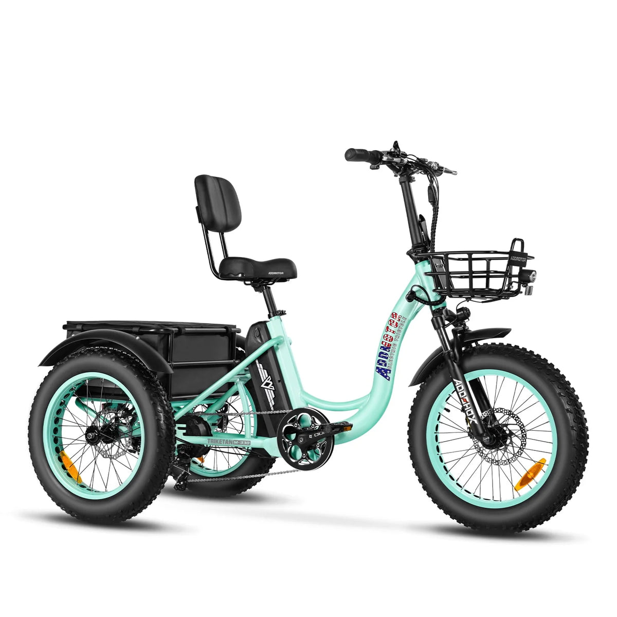 Step-Thru Fat Tire Electric Trike with Basket, 750W 48V 20Ah Black X379742