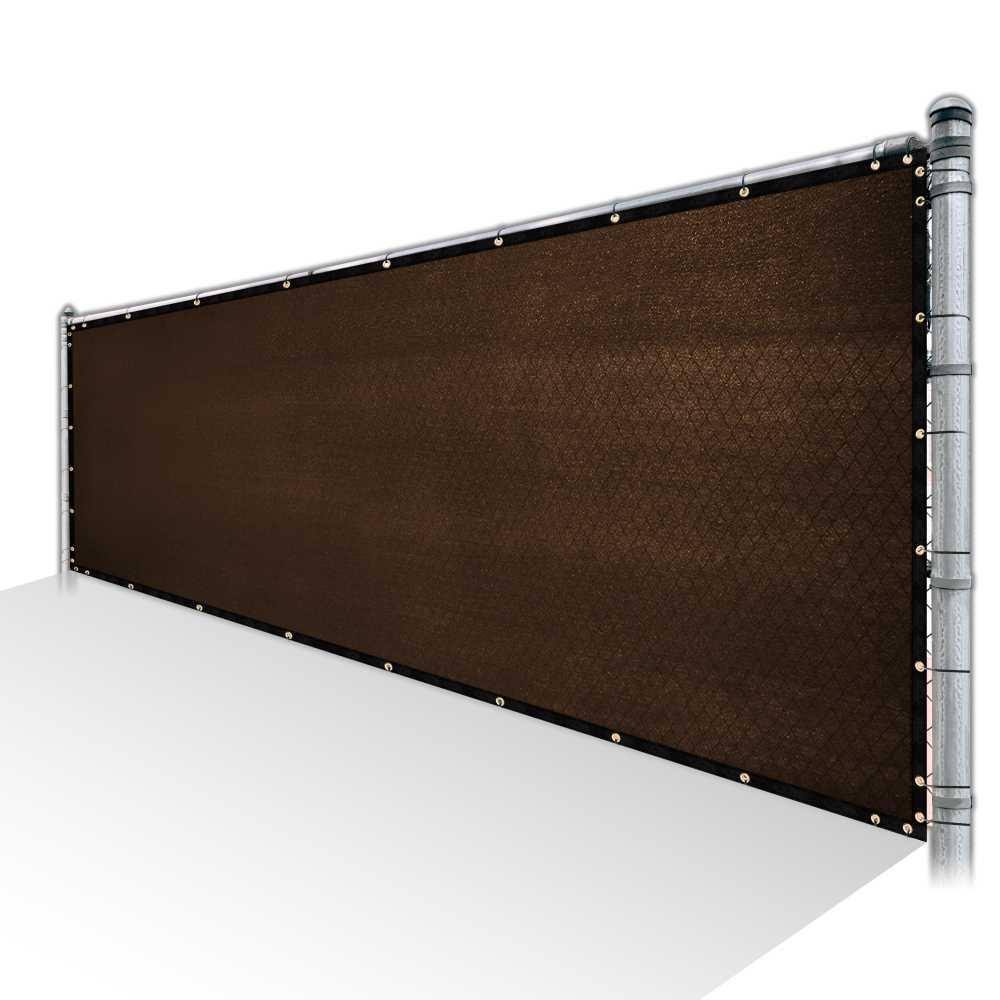 Brown Privacy Fence Screen Mesh with Reinforced Grommets V4458