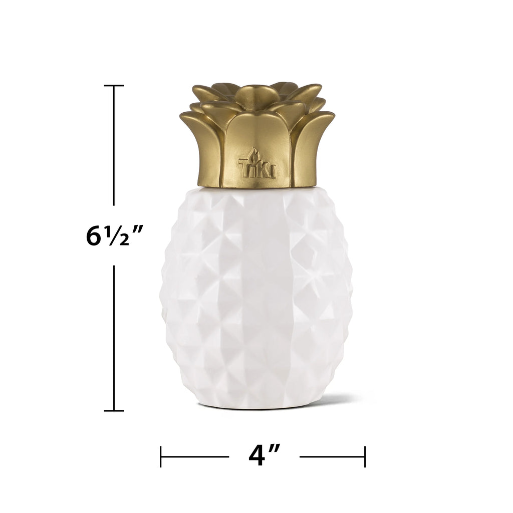 6.5-Inch 3-pk Glass Table Torch White/Gold J106