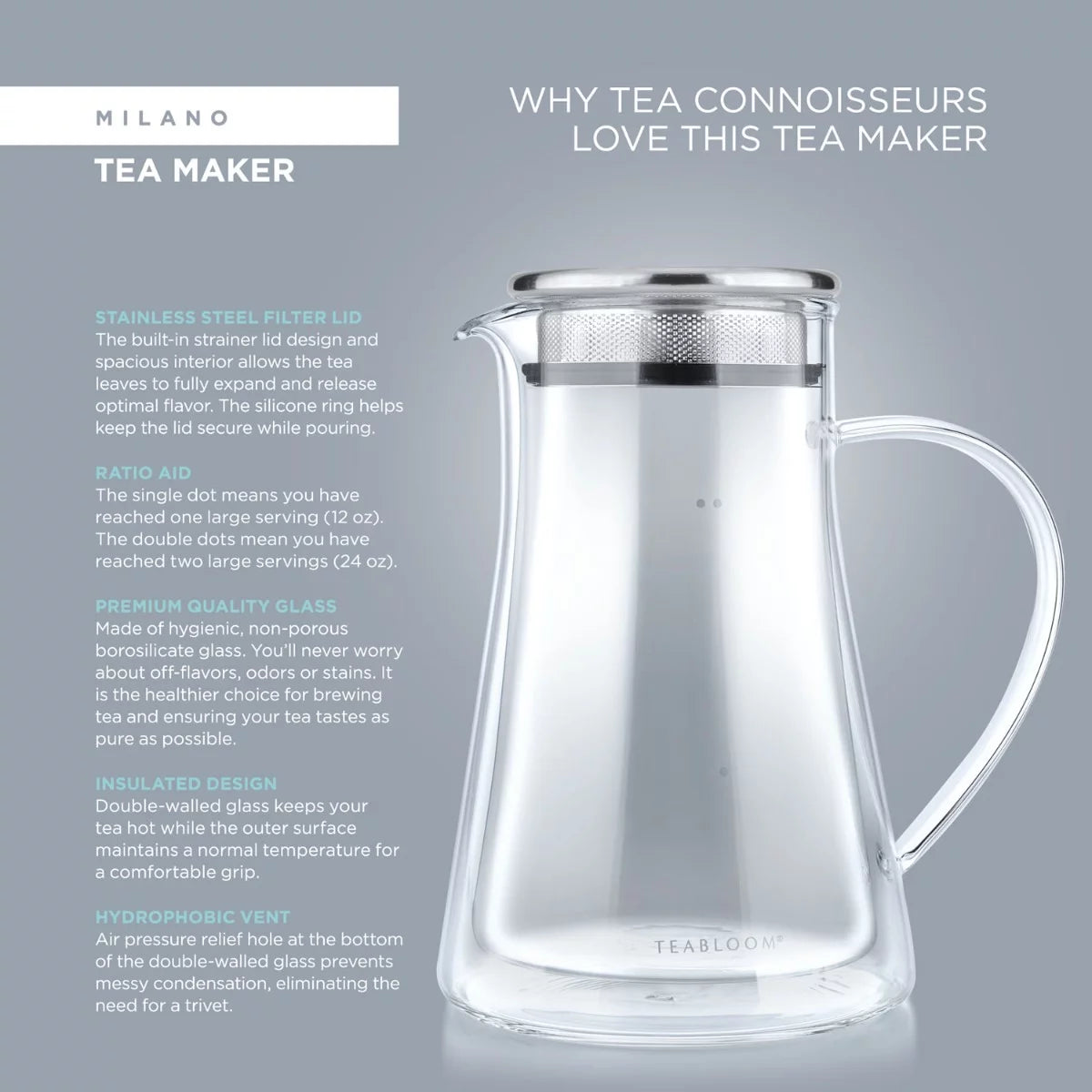 Insulated Glass Tea Steeper N5906