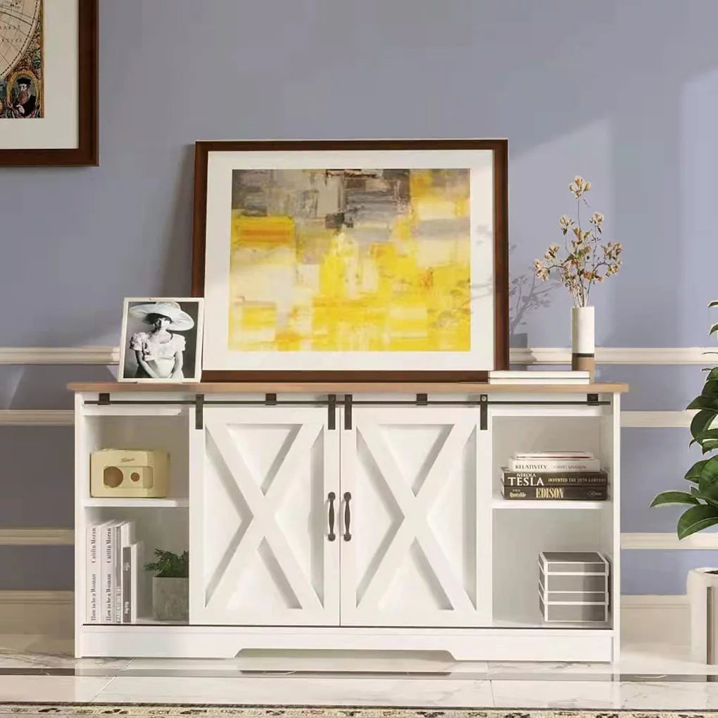 59'' White TV Stand O917