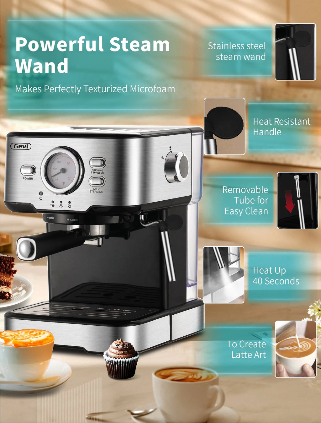 15 Bar Espresso Machine with Steamer Y942492
