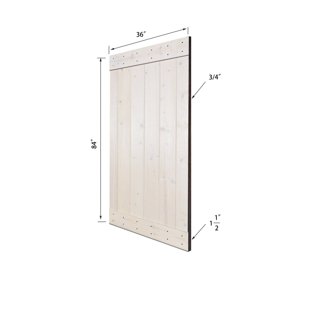 Paneled Wood Barn Door with Installation Hardware Kit P530820