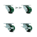 3.25 inch Poly on Steel Caster Set with Roller Bearing O279222
